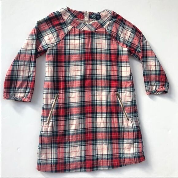 Baby GAP Christmas Red, Green & Cream Plaid Dress! ❤️ - Picture 1 of 5